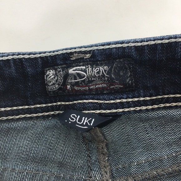 Silver Jeans Suki Mid Shorts Dark Wash Casual Western Denim Shorts Women’s Sz 27 - Picture 7 of 12
